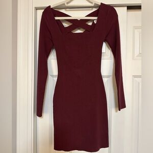Maroon long sleeve sweater dress size small